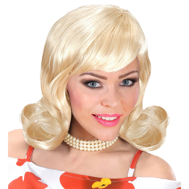 Dámska blond parochňa, štýl 60. rokov